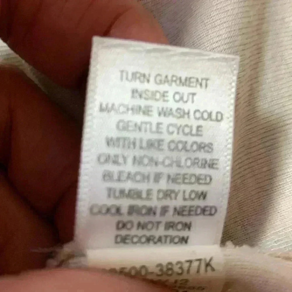 One World 3/4 Sleeve Tee Shirt w Stiff Embroidery Affixed, soft and stretchy - Picture 7 of 7